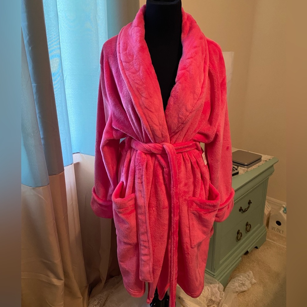 Plush pink robe